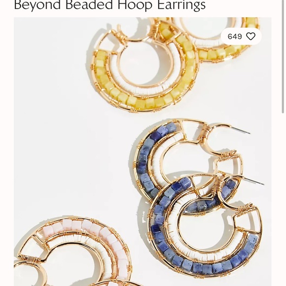 Yellow Beyond Beaded hoops by Free People - Picture 2 of 3